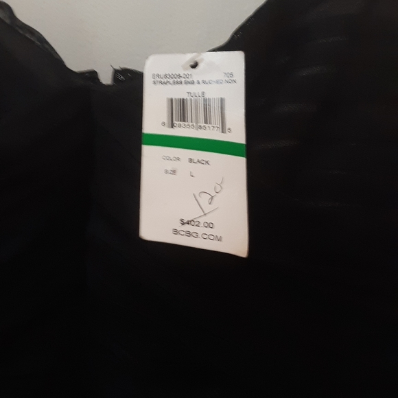 BCBG Black and gold, strapless, embroidered dress - Picture 5 of 6